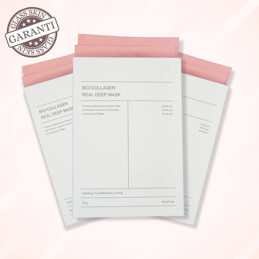 4x Bio-Kollagen Maske Dybdegående Fugtgivende